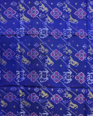Blue Narikunj Leheriya Patola Dupatta - SindhoiPatolaArt