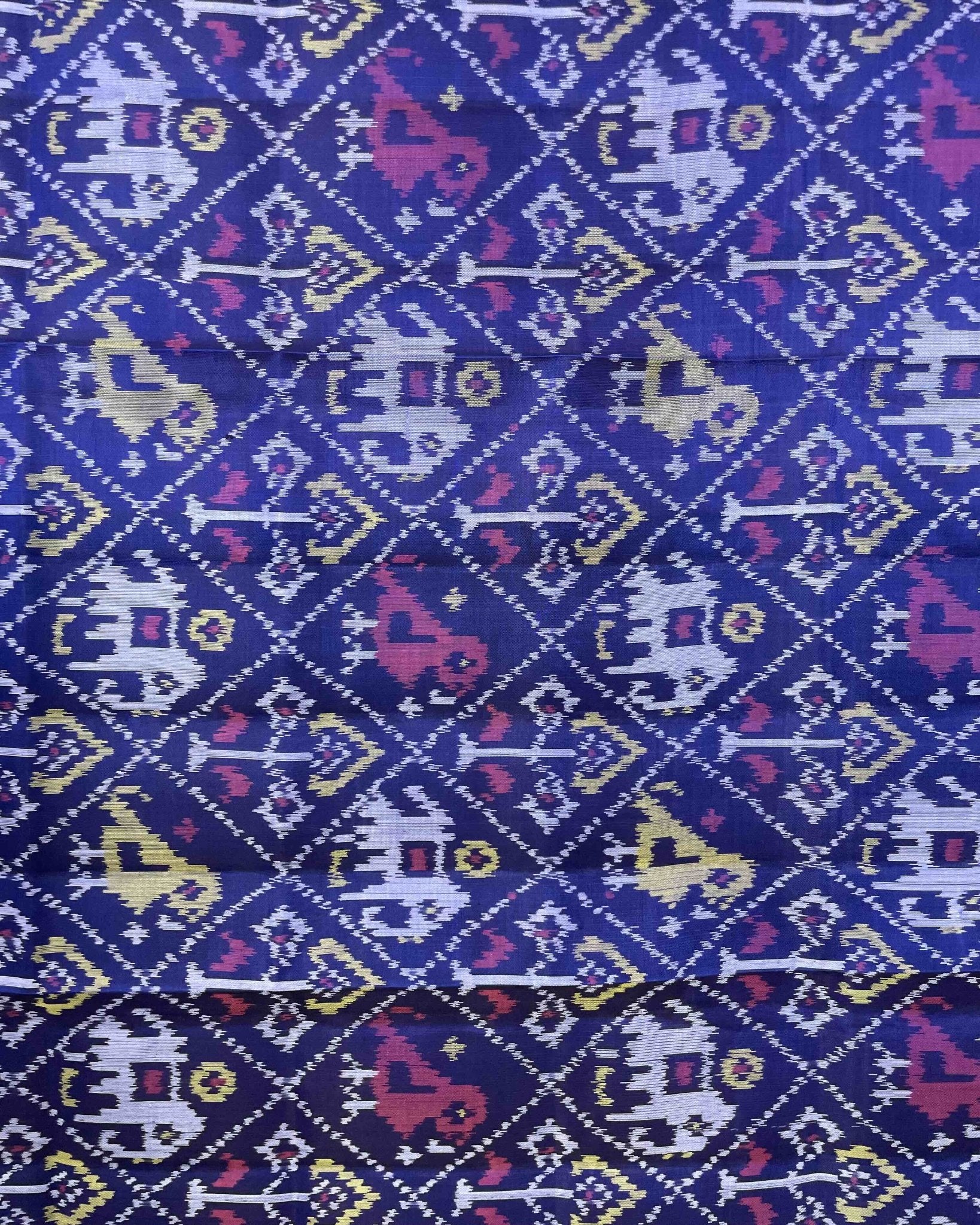 Blue Narikunj Patola Dupatta - SindhoiPatolaArt