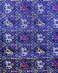 Blue Narikunj Patola Dupatta - SindhoiPatolaArt