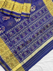 Blue Narikunj patola saree - SindhoiPatolaArt