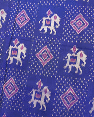 Blue Narikunj Patola Saree - SindhoiPatolaArt