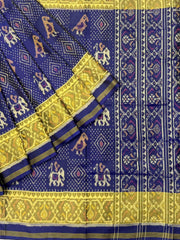 Blue Narikunj patola saree - SindhoiPatolaArt