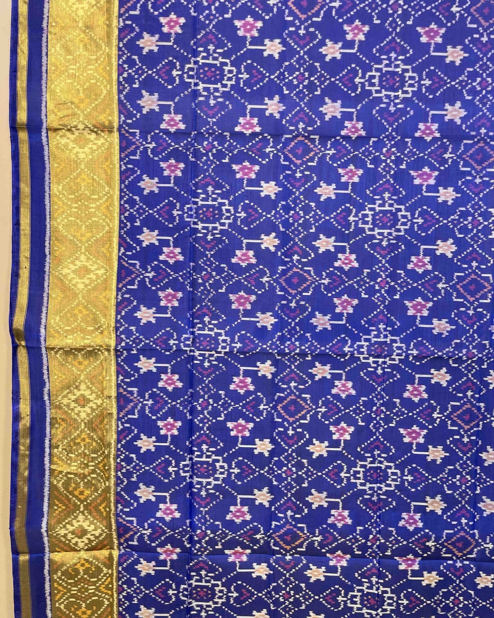 Blue Navratan Designer Patola Dupatta - SindhoiPatolaArt