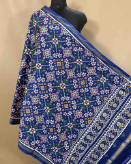 Blue Navratan Designer Patola Dupatta - SindhoiPatolaArt
