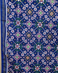 Blue Navratan Designer Patola Dupatta - SindhoiPatolaArt