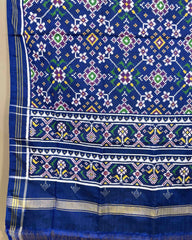 Blue Navratan Designer Patola Dupatta - SindhoiPatolaArt