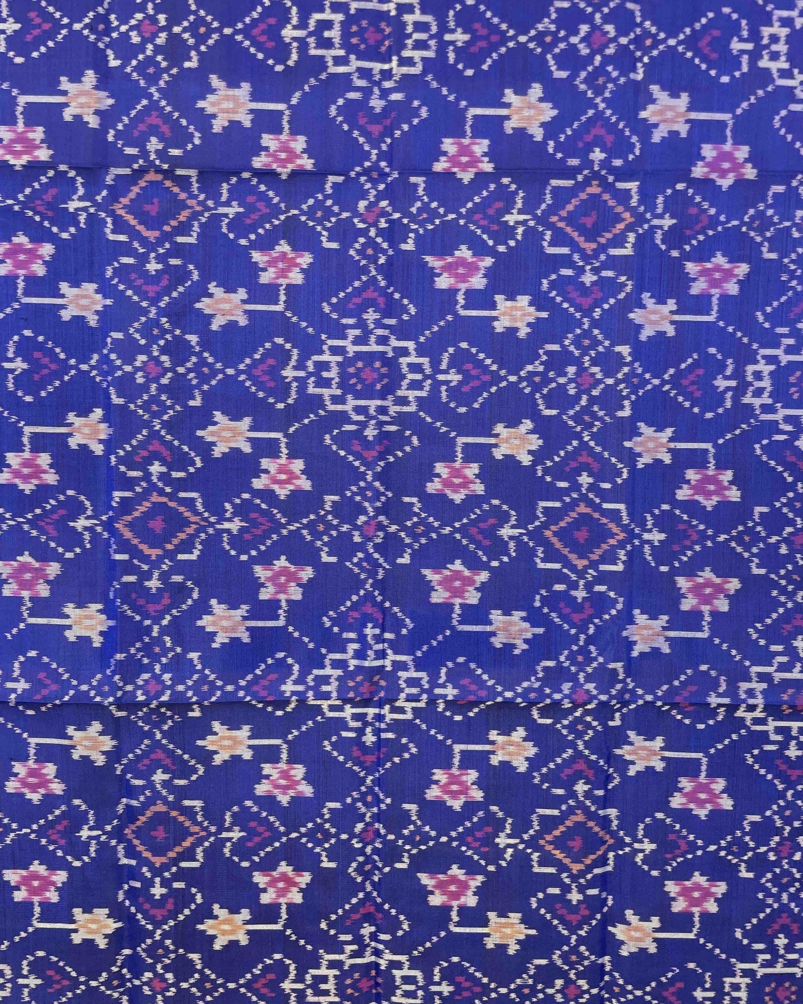 Blue Navratan Designer Patola Dupatta - SindhoiPatolaArt