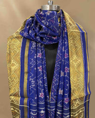 Blue Navratan Designer Patola Dupatta - SindhoiPatolaArt