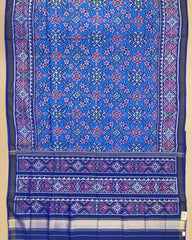 Blue Navratan Designer Patola Saree - SindhoiPatolaArt