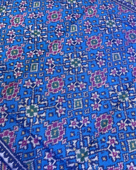 Blue Navratan Designer Patola Saree - SindhoiPatolaArt