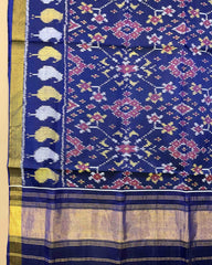 Blue Navratan Patola Dupatta - SindhoiPatolaArt