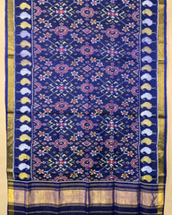 Blue Navratan Patola Dupatta - SindhoiPatolaArt