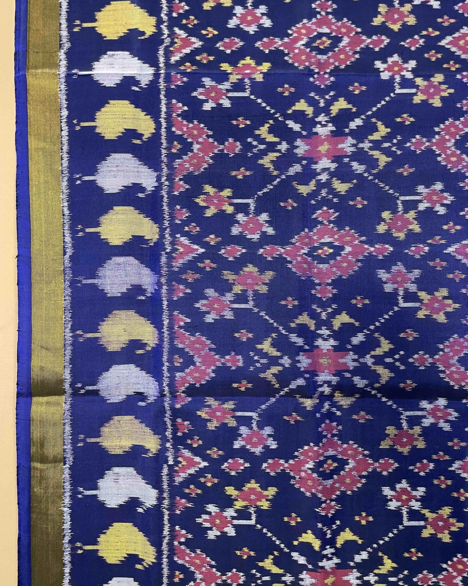 Blue Navratan Patola Dupatta - SindhoiPatolaArt