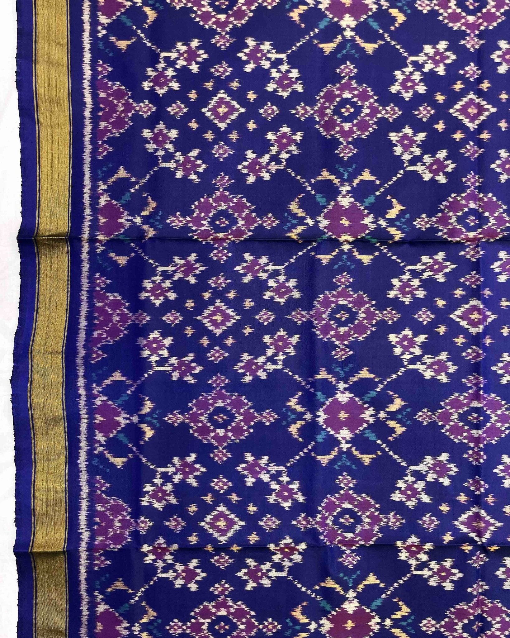 Blue Navratan Patola Dupatta - SindhoiPatolaArt