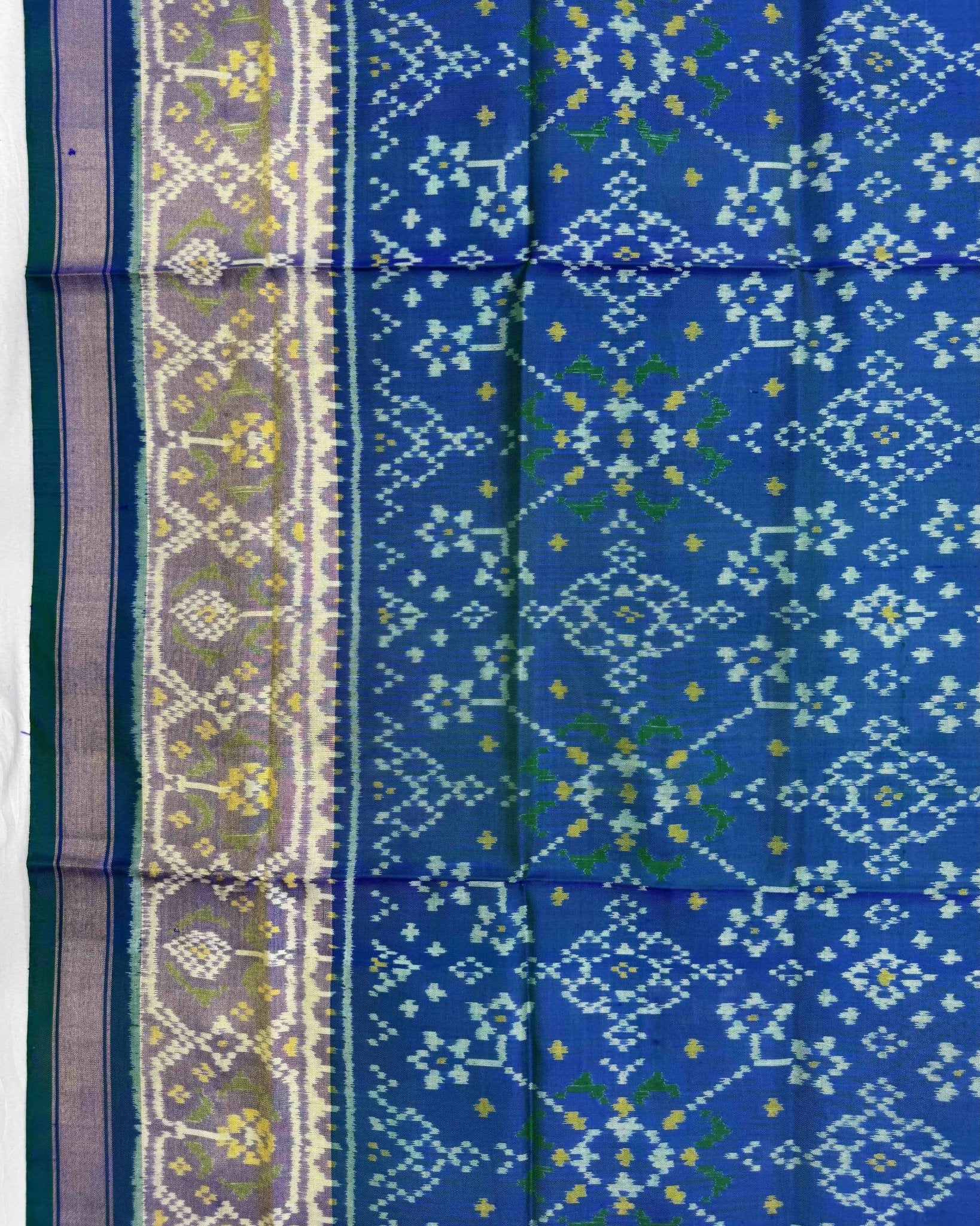 Blue Navratan Patola Dupatta - SindhoiPatolaArt