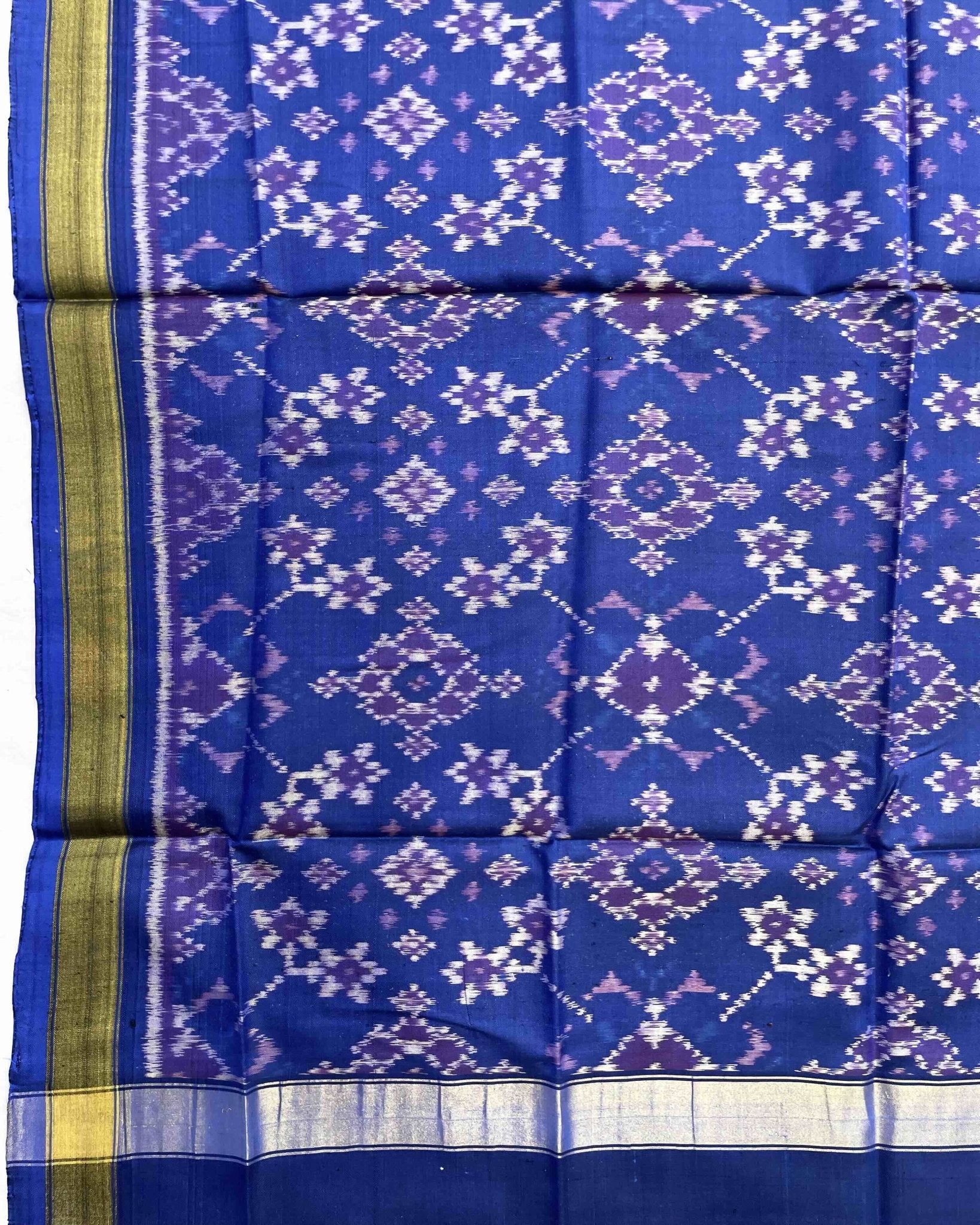 Blue Navratan Patola Dupatta - SindhoiPatolaArt