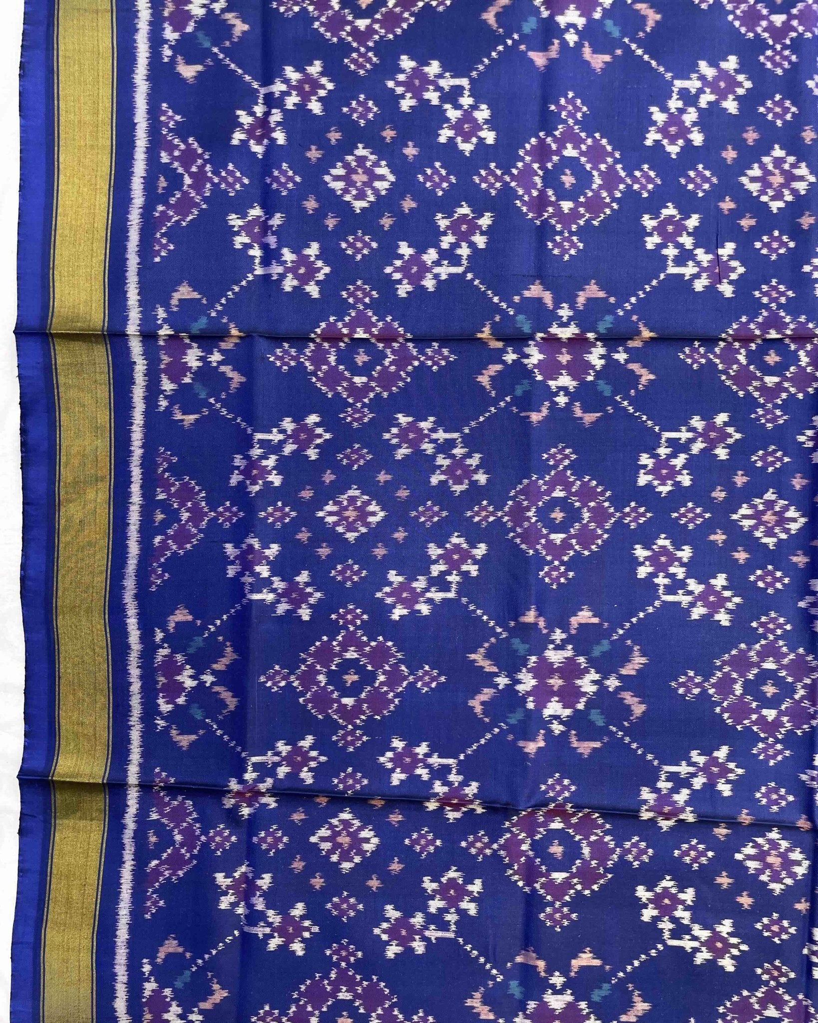 Blue Navratan Patola Dupatta - SindhoiPatolaArt
