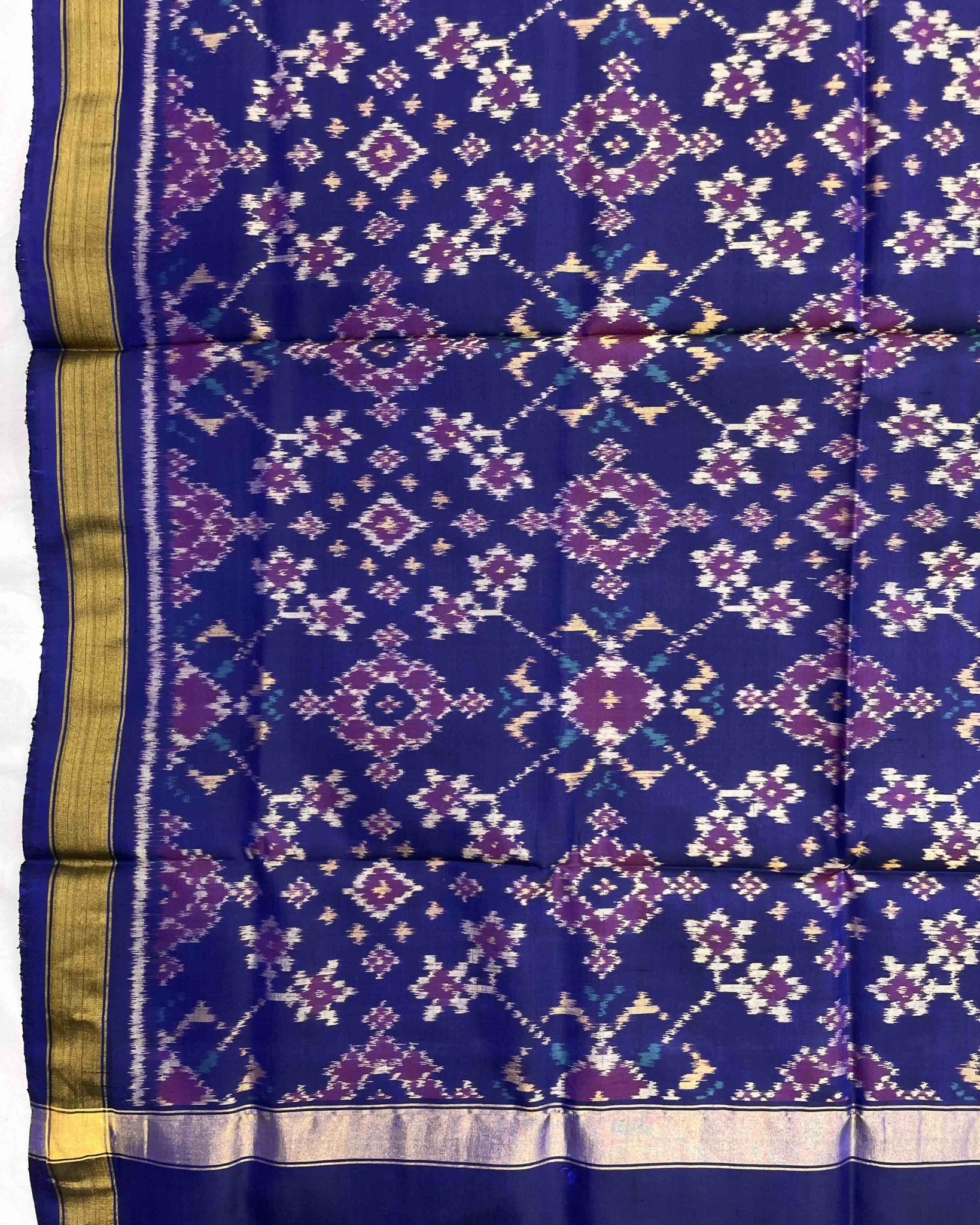 Blue Navratan Patola Dupatta - SindhoiPatolaArt