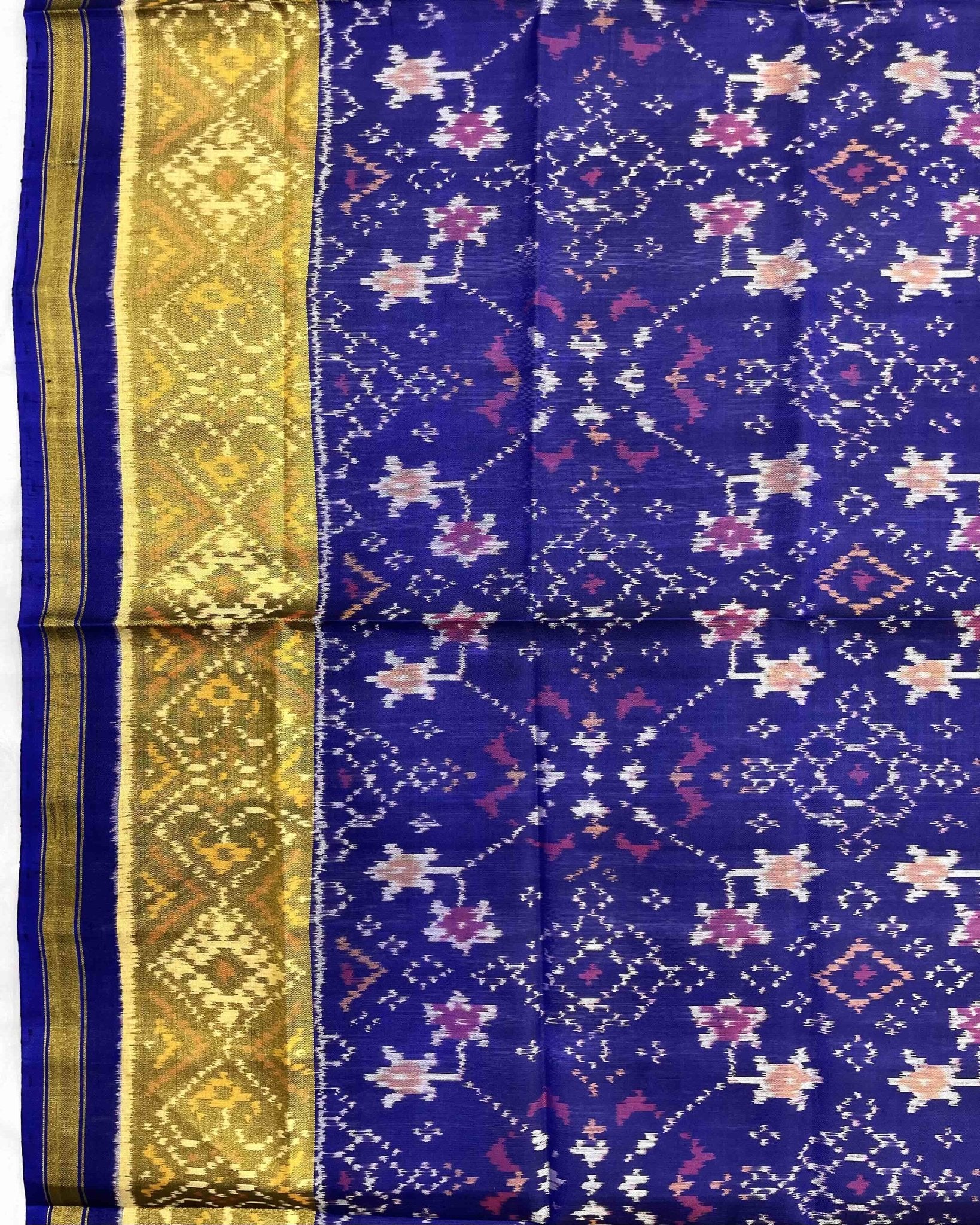 Blue Navratan Patola Dupatta - SindhoiPatolaArt