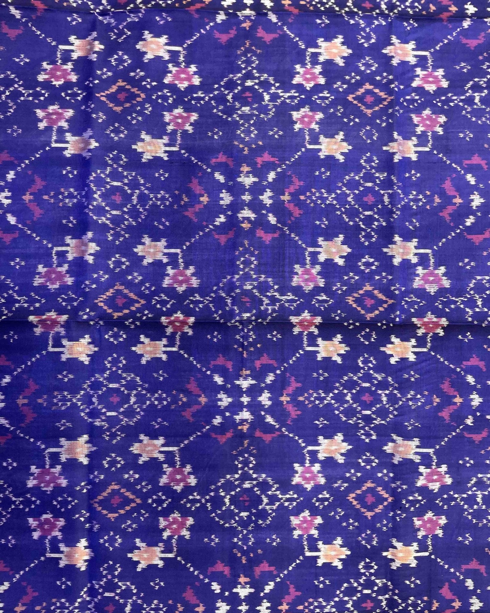 Blue Navratan Patola Dupatta - SindhoiPatolaArt