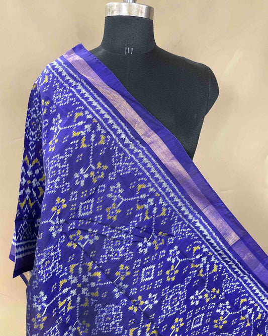 Blue Navratan Patola Stole - SindhoiPatolaArt