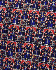 Blue New Flower Design Double Ikat Patola Saree - SindhoiPatolaArt