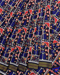Blue New Flower Design Double Ikat Patola Saree - SindhoiPatolaArt