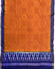 Blue & Orange Bandhani Patola Dupatta - SindhoiPatolaArt