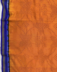 Blue & Orange Bandhani Patola Dupatta - SindhoiPatolaArt