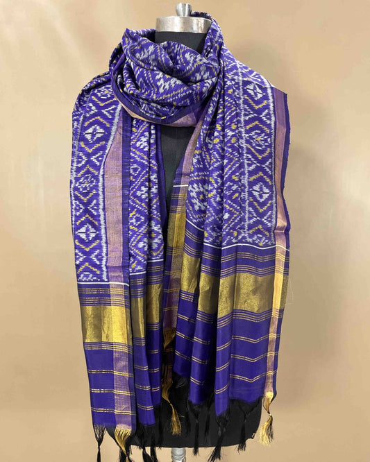 Blue Panchanda Designer Patola Dupatta - SindhoiPatolaArt