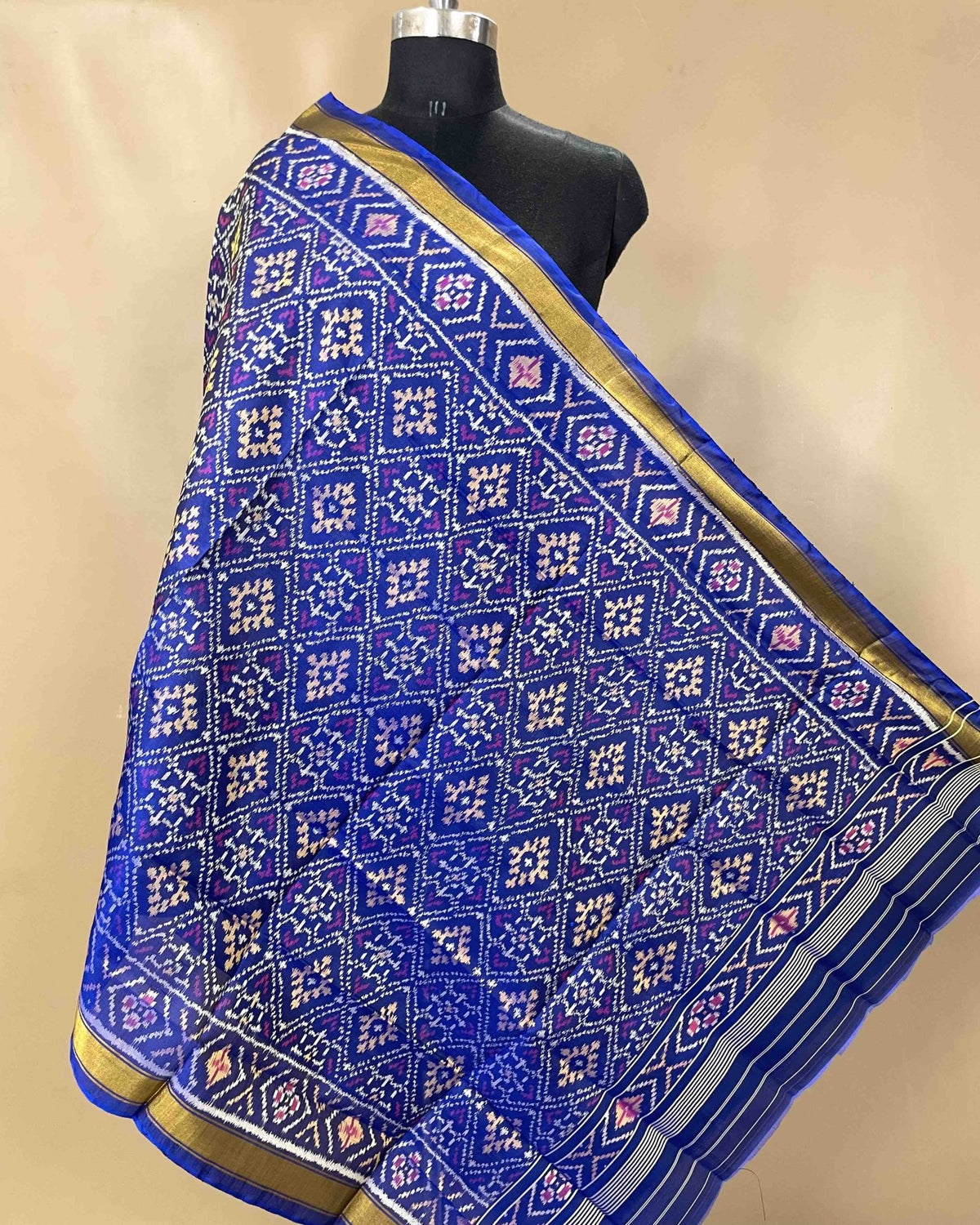 Blue Panchanda Designer Patola Dupatta - SindhoiPatolaArt