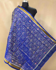 Blue Panchanda Designer Patola Dupatta - SindhoiPatolaArt