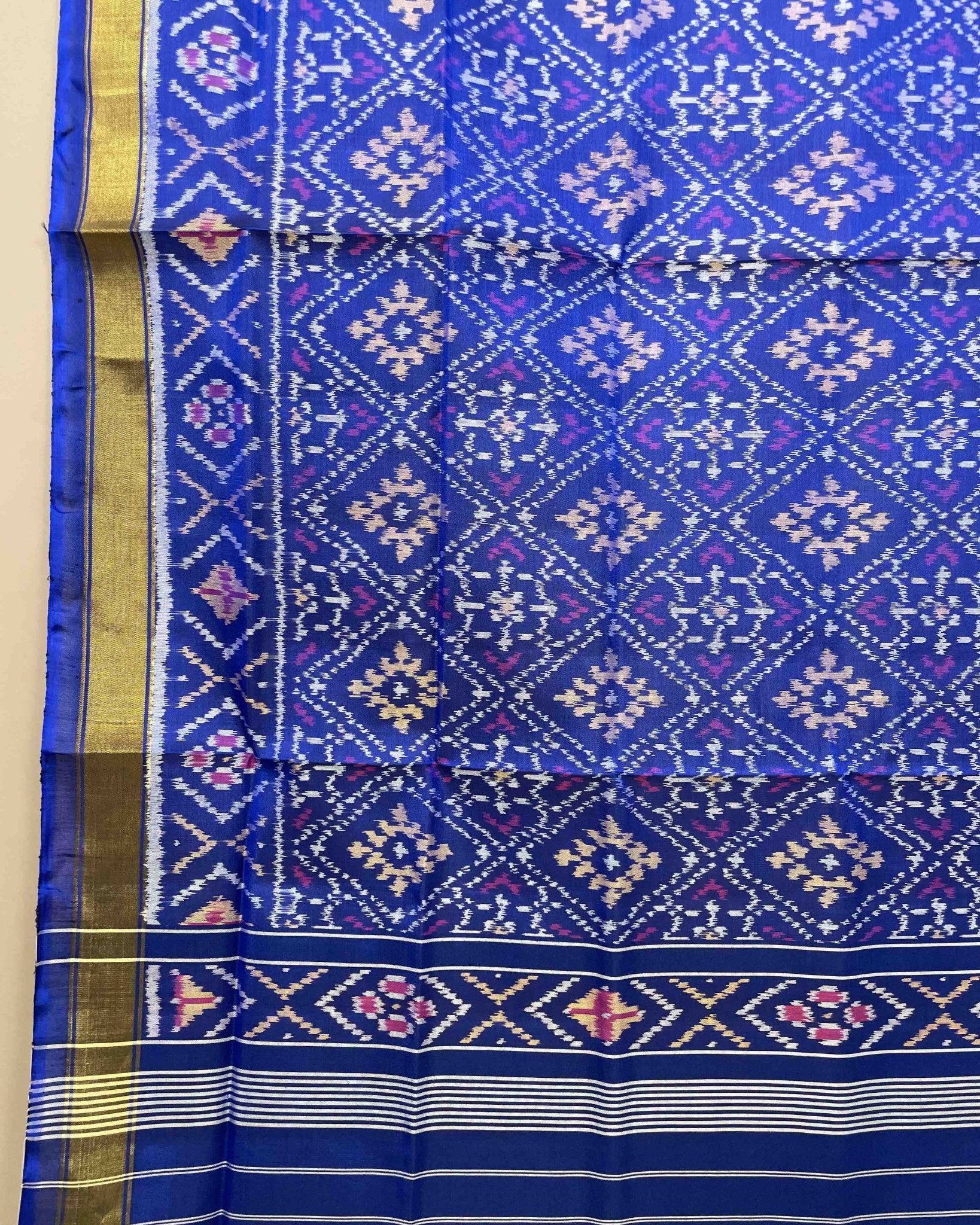 Blue Panchanda Designer Patola Dupatta - SindhoiPatolaArt