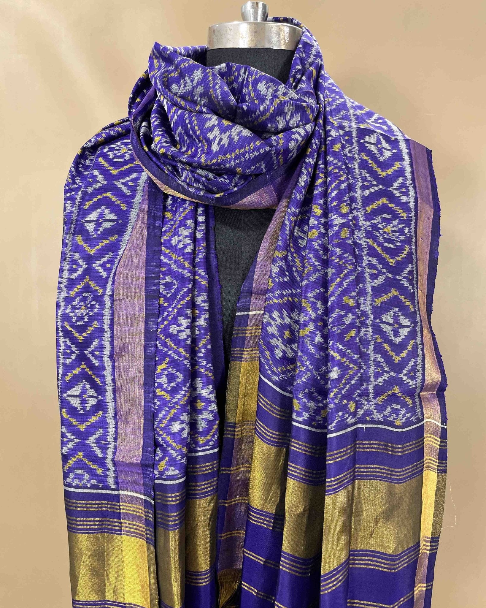 Blue Panchanda Designer Patola Dupatta - SindhoiPatolaArt