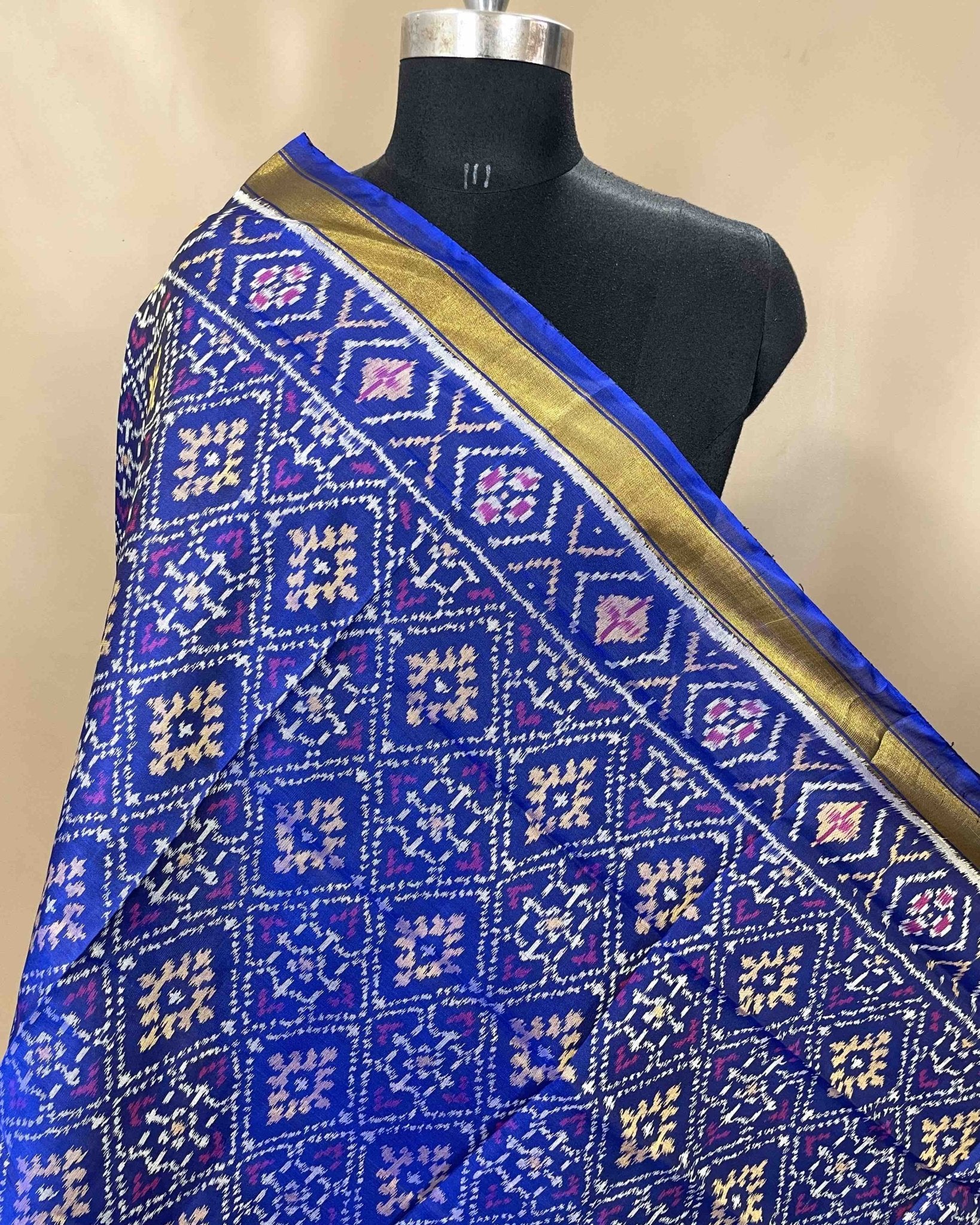 Blue Panchanda Designer Patola Dupatta - SindhoiPatolaArt