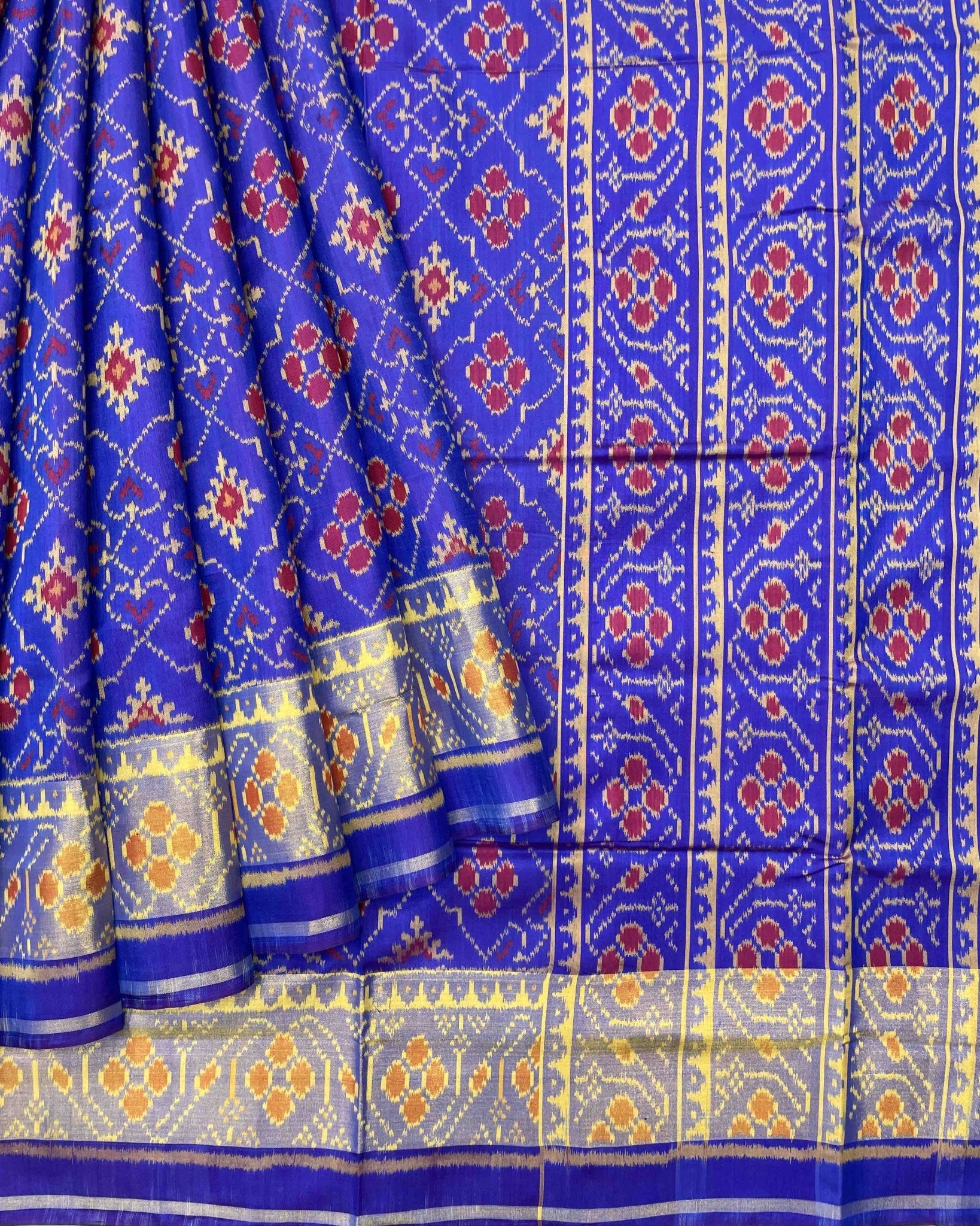 Blue Panchanda Designer Patola Saree - SindhoiPatolaArt