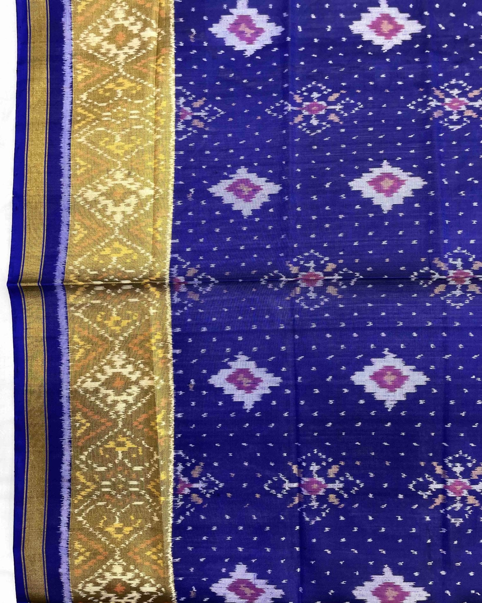 Blue Panchanda Doted Patola Dupatta - SindhoiPatolaArt
