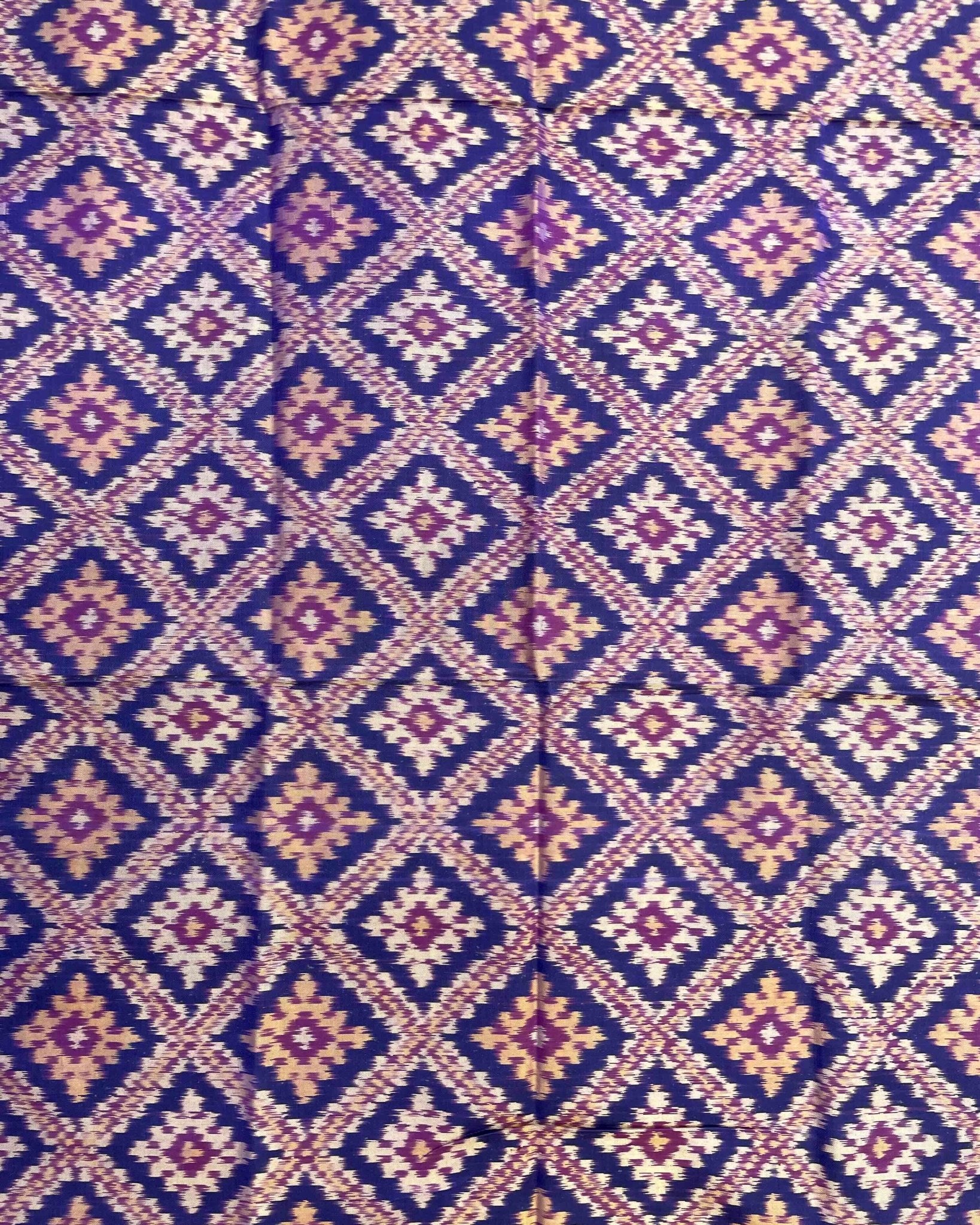 Blue Panchanda Patola Dupatta - SindhoiPatolaArt