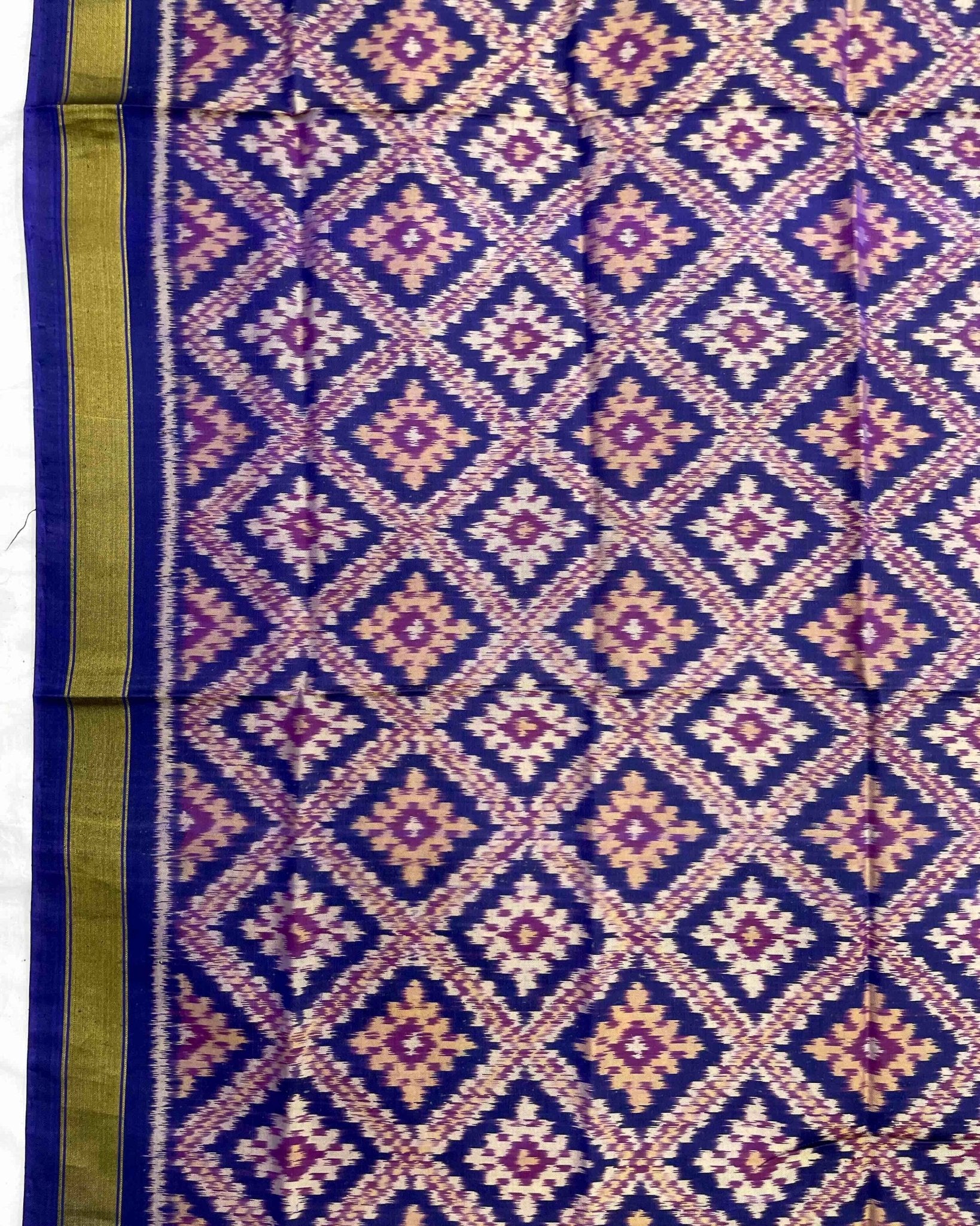 Blue Panchanda Patola Dupatta - SindhoiPatolaArt