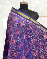 Blue Panchanda Patola Dupatta - SindhoiPatolaArt