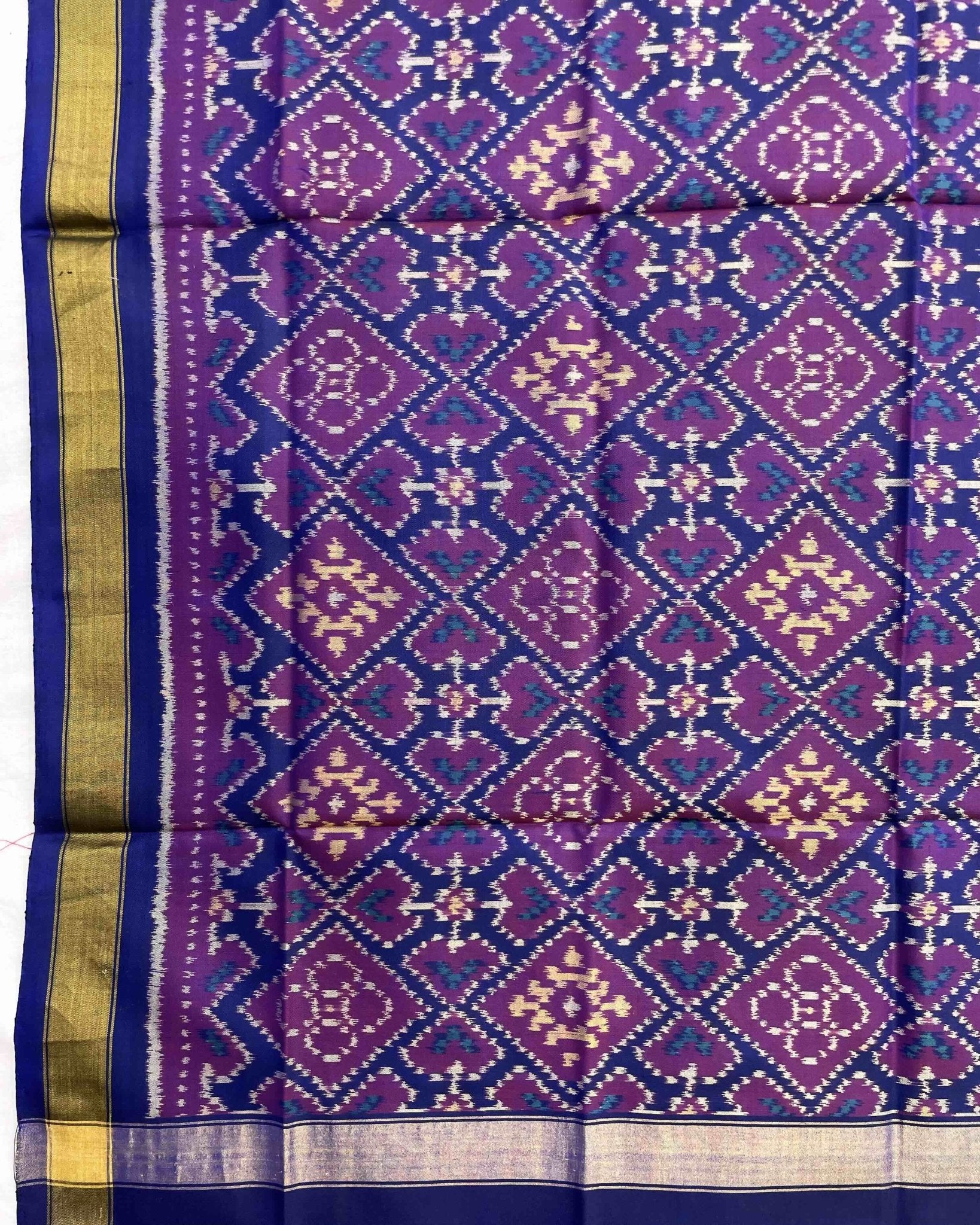 Blue Panchanda Patola Dupatta - SindhoiPatolaArt
