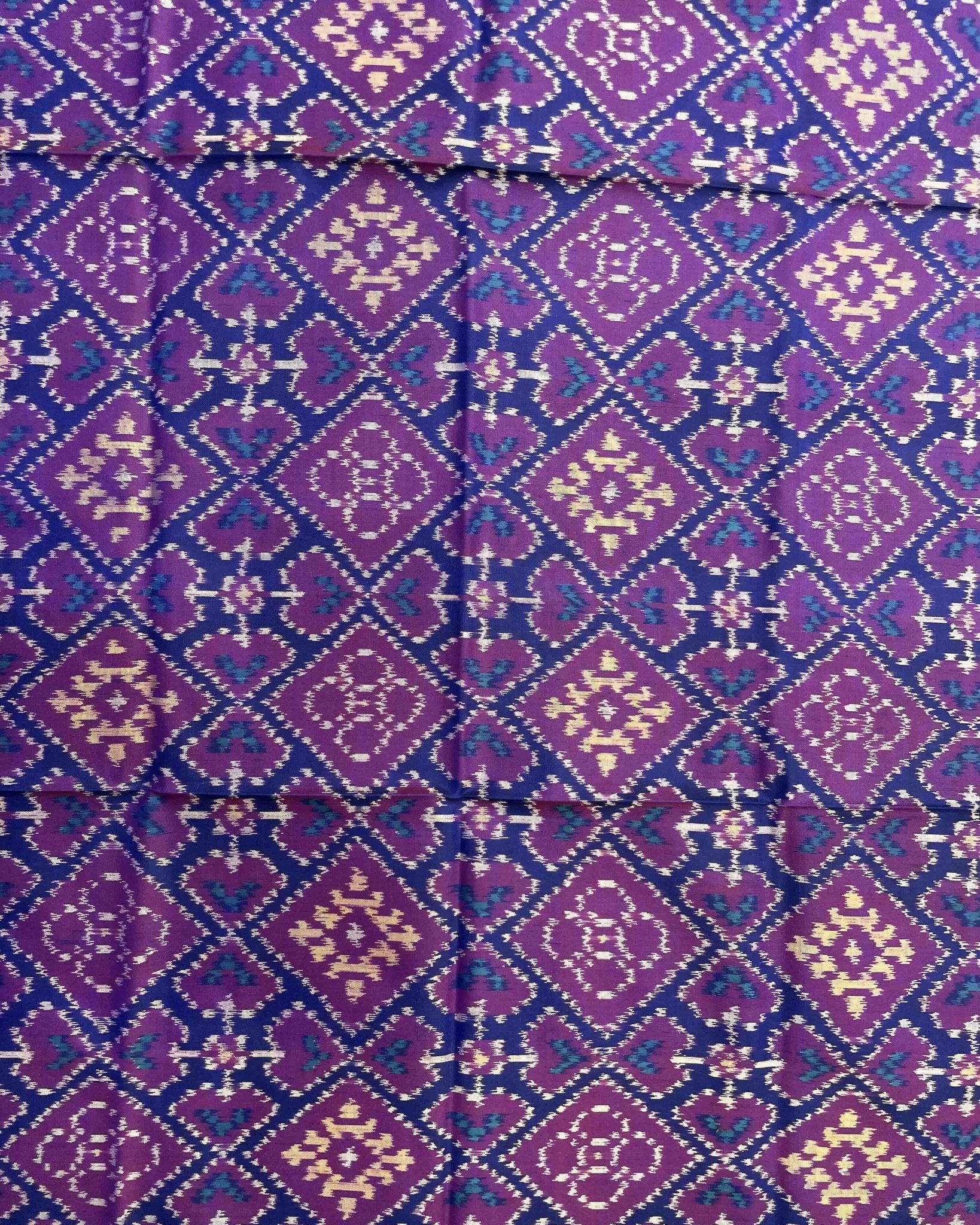 Blue Panchanda Patola Dupatta - SindhoiPatolaArt