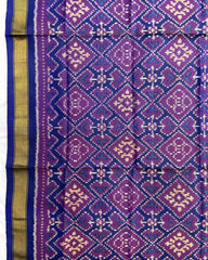 Blue Panchanda Patola Dupatta - SindhoiPatolaArt