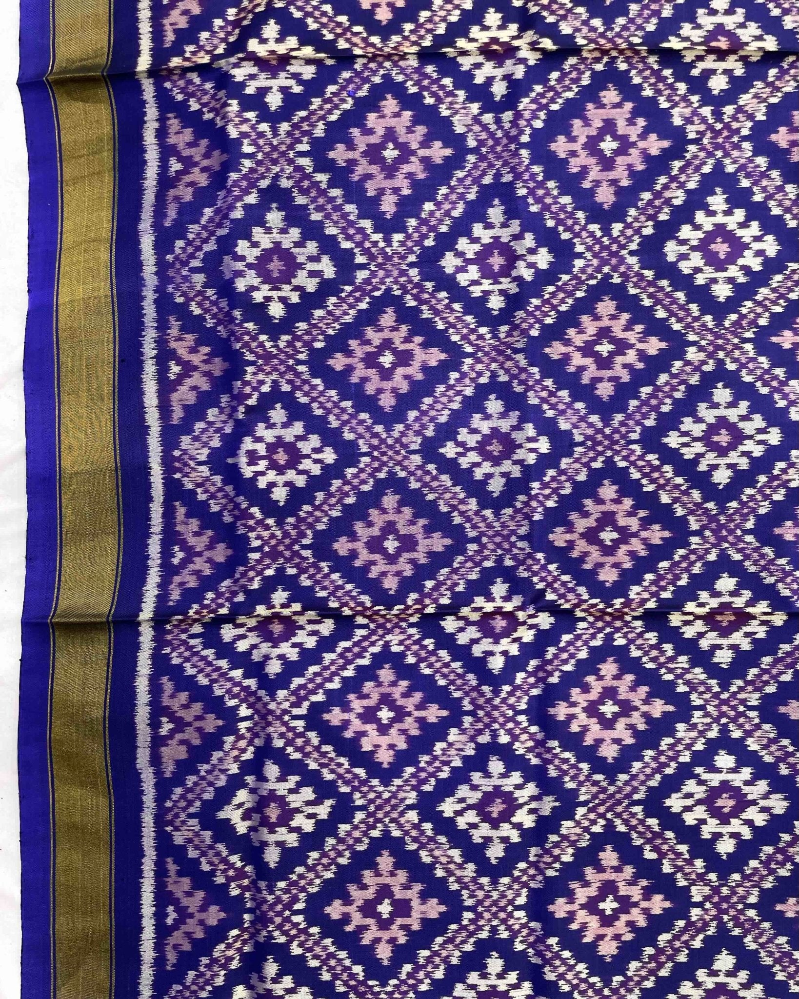 Blue Panchanda Patola Dupatta - SindhoiPatolaArt