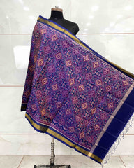 Blue Panchanda Patola Dupatta - SindhoiPatolaArt
