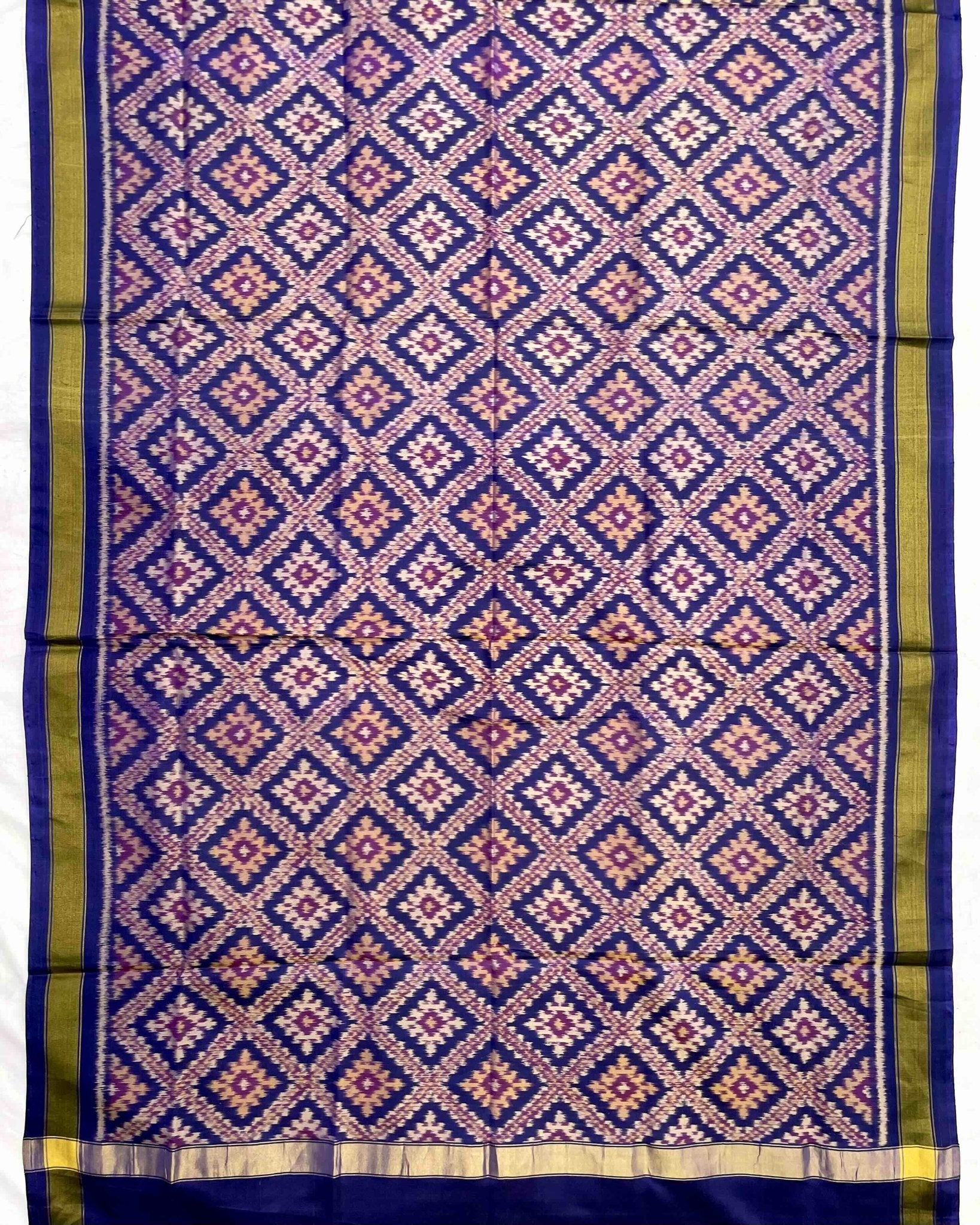 Blue Panchanda Patola Dupatta - SindhoiPatolaArt