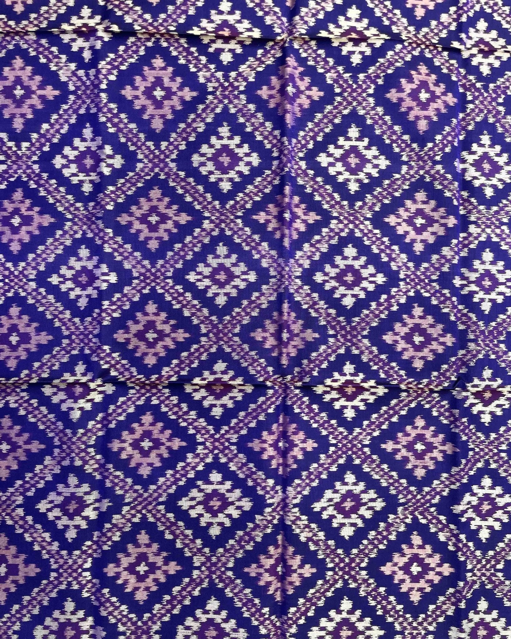 Blue Panchanda Patola Dupatta - SindhoiPatolaArt