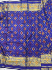 Blue panchanda Rajkot Patola Saree - SindhoiPatolaArt