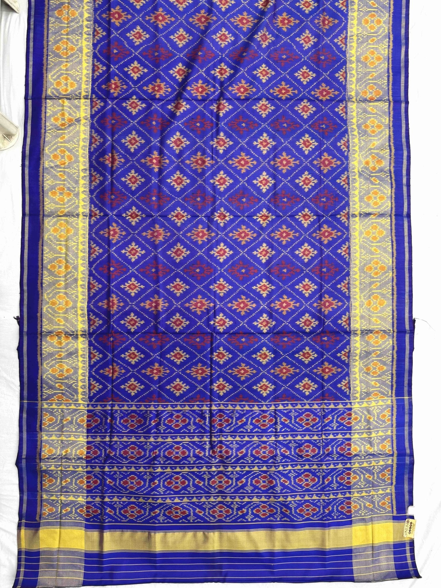 Blue panchanda Rajkot Patola Saree - SindhoiPatolaArt