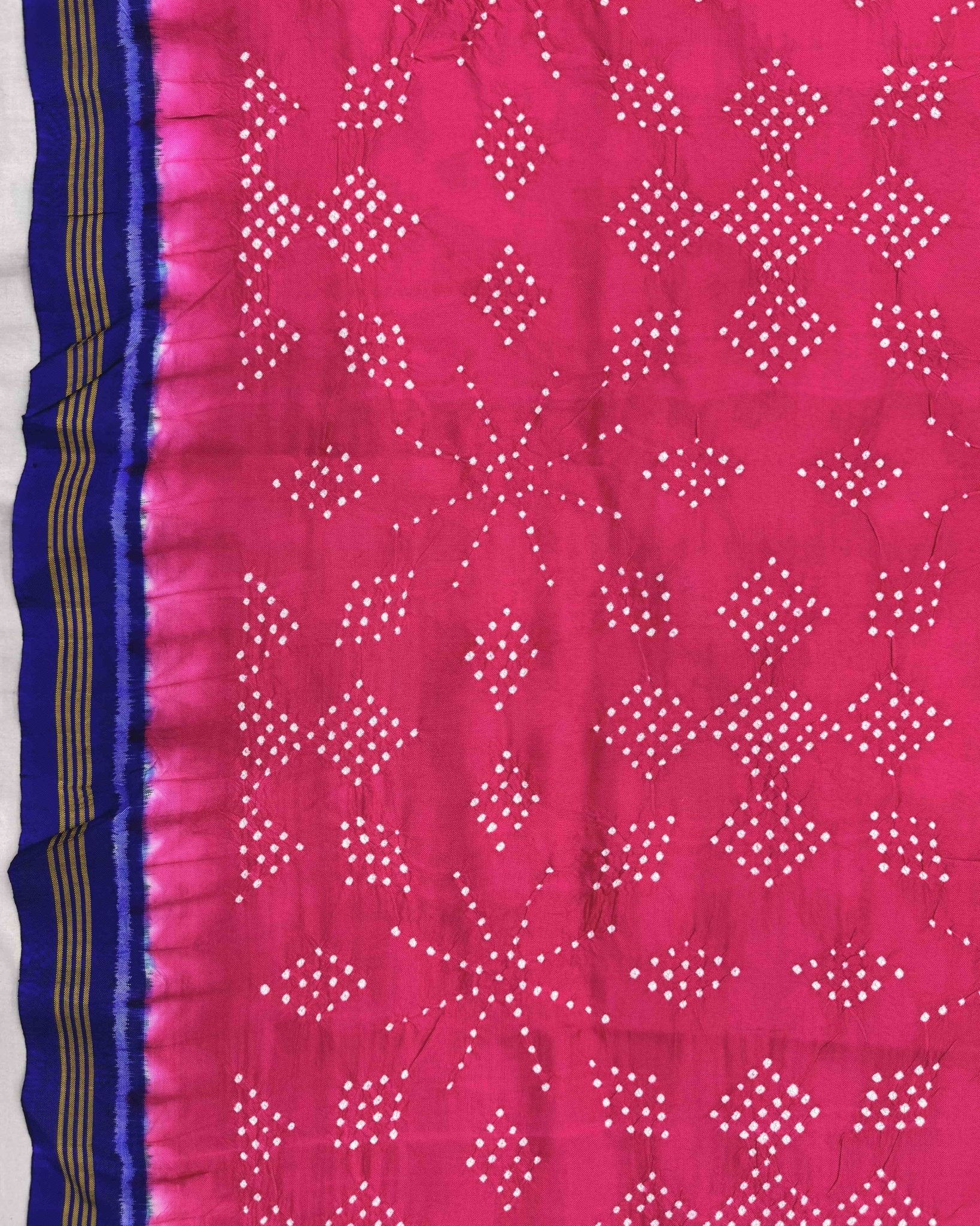 Blue & Pink Bandhani Patola Dupatta - SindhoiPatolaArt